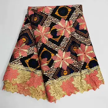 2020 Latest African Ankara Lace Fabric for Dress 6 Yards Cotton Batik Embroidery Ankara Wax with Guipure Cord Lace Fabric
2020 Latest African Ankara Lace Fabric for Dress 6 Yards Cotton Batik Embroidery Ankara Wax with Guipure Cord Lace Fabric
