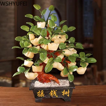 Natural jade Fortune Tree Ornament Wealth Chinese Ingot Tree Lucky Money Tree Ornament Home Office Decoration Tabletop Crafts
Natural jade Fortune Tree Ornament Wealth Chinese Ingot Tree Lucky Money Tree Ornament Home Office Decoration Tabletop Crafts