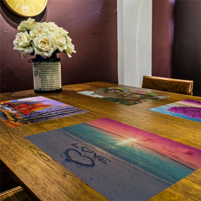 TTLIFE Table Mats Love Beautiful Scenery Washable Placemats for Dining Table Insulation Mat Linen Rectangle Tableware Cloth
TTLIFE Table Mats Love Beautiful Scenery Washable Placemats for Dining Table Insulation Mat Linen Rectangle Tableware Cloth