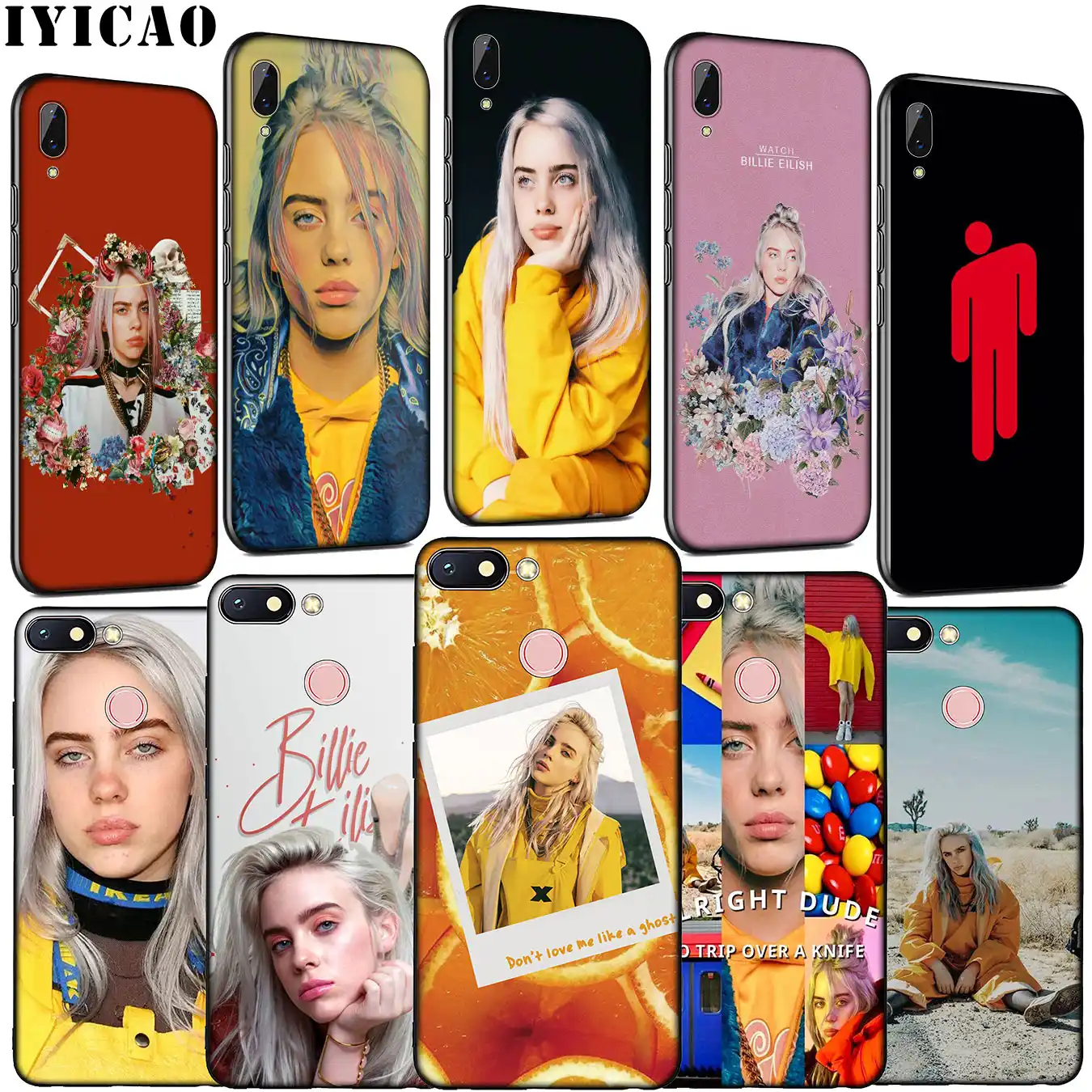 billie eilish hot music soft silicone phone case for xiaomi