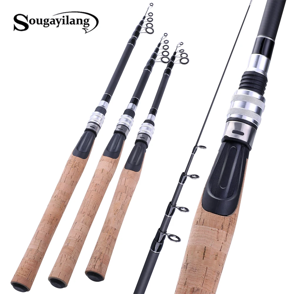 Sougayilang Mini Portable 1.8M 2.1M 2.4MTelescopic Fishing Rods feeder Bass Hard Bait Casting Spinning Rod pole Tackle | Спорт и