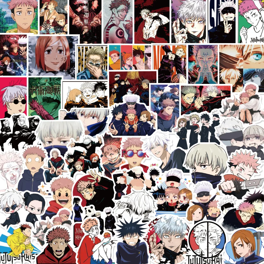 Anime Jujutsu Kaisen Sticker Sorcery Fight Itadori Yuuji Stickers Decals Skateboard Laptop Suitcase Motorcycle 10/30/50/100Pcs | Игрушки и