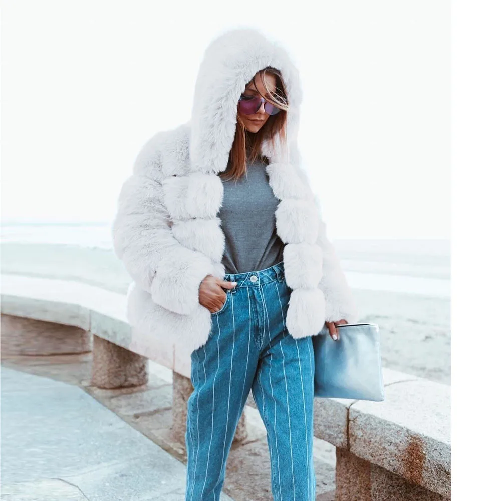 Winter Fall Fashion Faux Fur Warm Thick Outerwear Jacket - Paris Brand Winter Fall Fashion Faux Fur Warm Thick Outerwear Jacket - Paris Brand