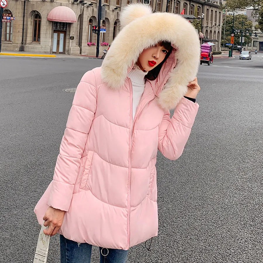 Cute Fur Hooded Cotton Coats Women Winter Harajuku Casual Zipper Pockets Mid-Long Parkas Feminin Korean Sweet Warm Jackets Coats
Cute Fur Hooded Cotton Coats Women Winter Harajuku Casual Zipper Pockets Mid-Long Parkas Feminin Korean Sweet Warm Jackets Coats