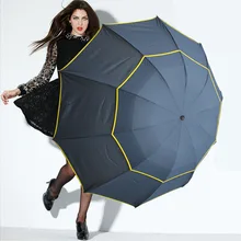 Fancytime 130cm à prova de vento grande guarda-chuva feminino marca superior 3 dobrável guarda-chuva chuva feminino guarda-sol paraguas chuva(China)