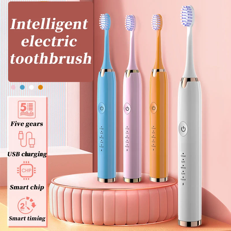 Sonic Electric Toothbrush Rechargeable IPX7 Waterproof USB Charger Replacement Heads Set Automatic intelligent Toothbrush
Sonic Electric Toothbrush Rechargeable IPX7 Waterproof USB Charger Replacement Heads Set Automatic intelligent Toothbrush