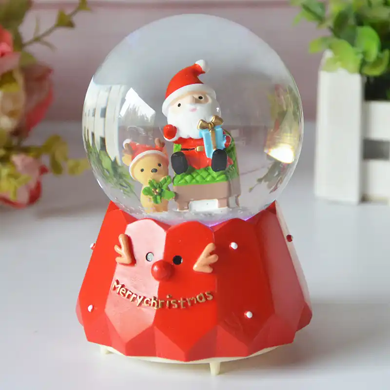 creative gifts santa claus valentines day crystal ball rotating