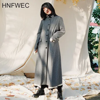 M Hit Color Single Breasted Mid-length Split Woolen Coat Women Vintage Loose Slim Temperament Coat 2020 New Spring V502 
M Hit Color Single Breasted Mid-length Split Woolen Coat Women Vintage Loose Slim Temperament Coat 2020 New Spring V502