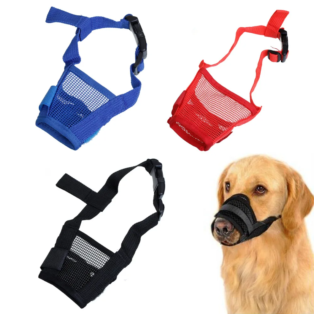 

Puppy Pet Dog Muzzle Polyester Adjustable Mask Anti Bark Bite Mesh Soft Mouth Muzzle Grooming Chew Stop For Dogs S M L XL XXL