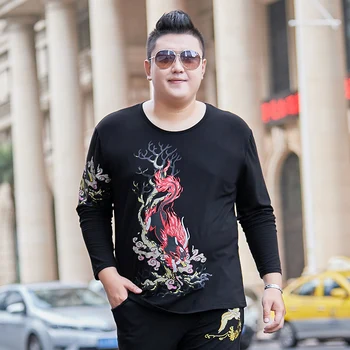 

Winter Big Sale Men T-Shirt 5XL 6XL Long Sleeve Cheap Autumn Plus Large Size Big 7XL 8XL Tshirts Cotton Home Black Tees