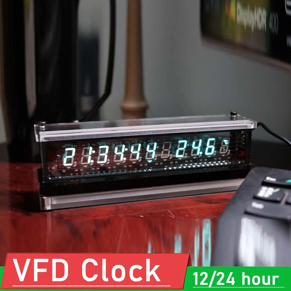 VFD Clock VFD Screen Display Digital LED Clock time Transparent vacuum fluorescent display Temperature Humidity meter TYPE-C
VFD Clock VFD Screen Display Digital LED Clock time Transparent vacuum fluorescent display Temperature Humidity meter TYPE-C