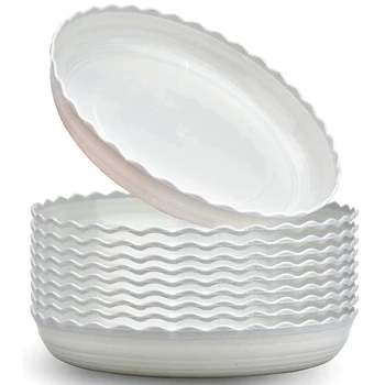 Wave Plant Saucer 10 Packs 8 Inch Plastic Flower Pot Tray Durable Heavy Duty Plant Trays for Indoor and Out Door Plant 
Wave Plant Saucer 10 Packs 8 Inch Plastic Flower Pot Tray Durable Heavy Duty Plant Trays for Indoor and Out Door Plant