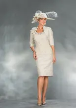 plus size two pieces new beading long sleeves with flower custom made taffeta short Mother of the Bride Dresses with jacket
plus size two pieces new beading long sleeves with flower custom made taffeta short Mother of the Bride Dresses with jacket