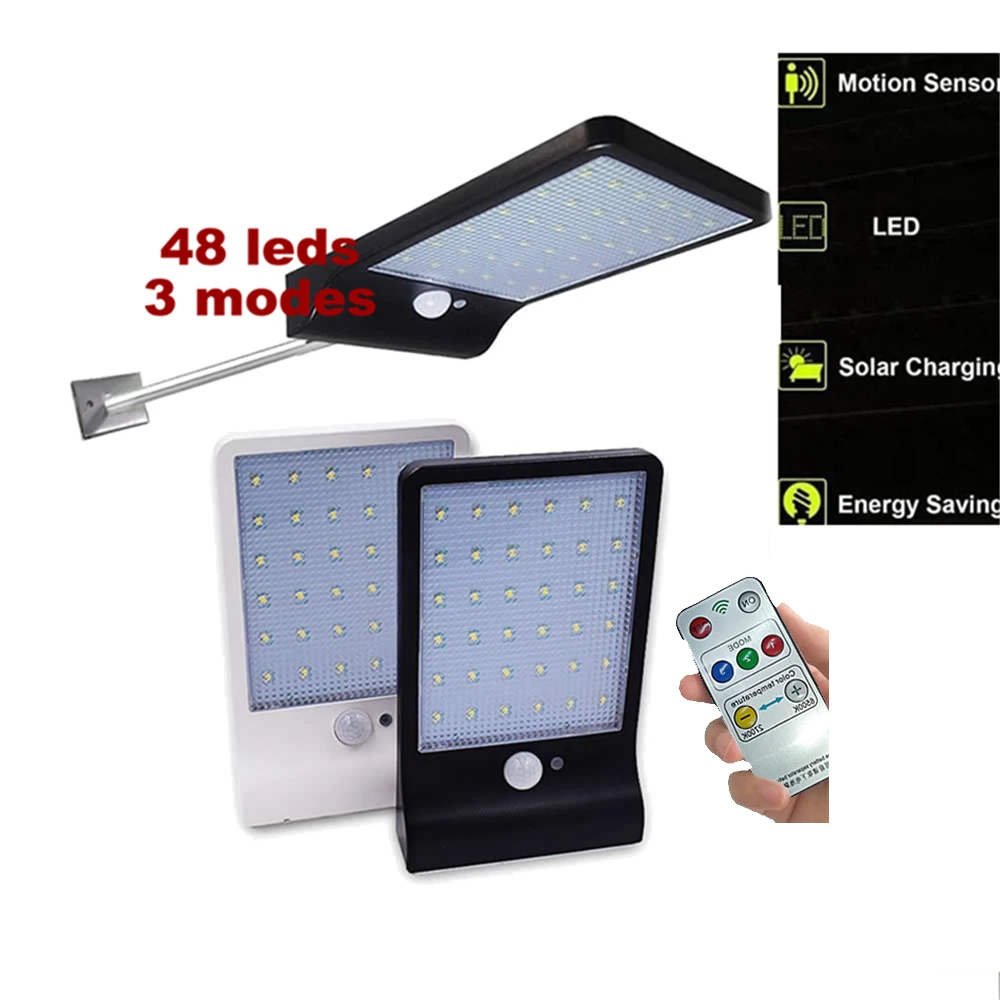 48 LEDs LED Ultra Thin Solar Power Wall Light With Rod 3 Modes Outdoor Waterproof Lighting Night Lights With Remote Control remo
48 LEDs LED Ultra Thin Solar Power Wall Light With Rod 3 Modes Outdoor Waterproof Lighting Night Lights With Remote Control remo