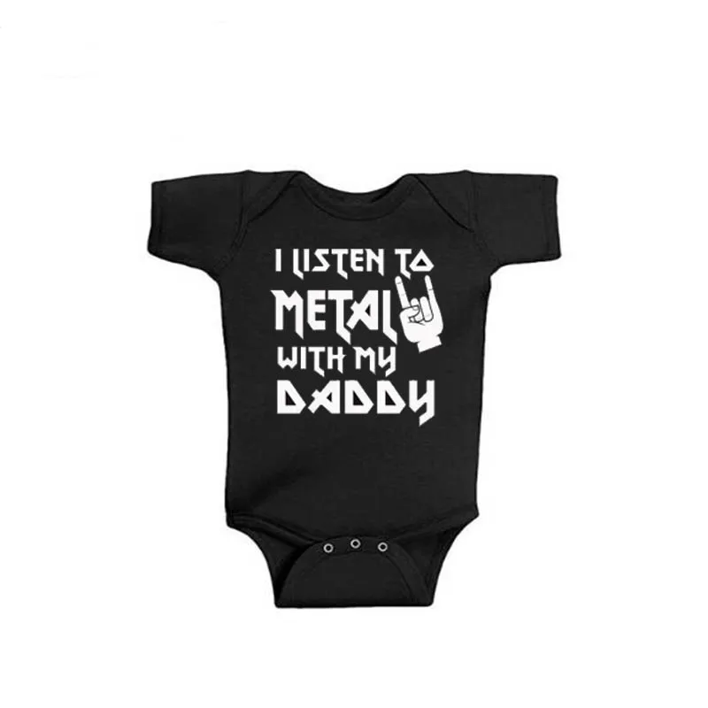 I listen to Metal with my Mommy and Daddy Baby Bodysuit Cotton Infant Body Short Sleeve Jumpsuit Baby Boy Girl Outfits Clothes
I listen to Metal with my Mommy and Daddy Baby Bodysuit Cotton Infant Body Short Sleeve Jumpsuit Baby Boy Girl Outfits Clothes