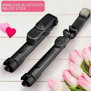 Wireless Bluetooth Selfie Rod Portable Hand-held Scalable Monopod Foldable 360° Rotate Mini Tripod with Fill Lamp Shutter Button
Wireless Bluetooth Selfie Rod Portable Hand-held Scalable Monopod Foldable 360° Rotate Mini Tripod with Fill Lamp Shutter Button