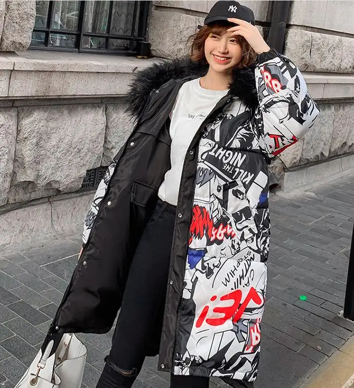 jacket kawaii winter2019 new down jacket in the long section of two women's loose large fur collar thick cotton jacket
jacket kawaii winter2019 new down jacket in the long section of two women's loose large fur collar thick cotton jacket