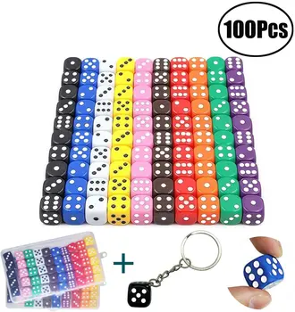 Lvcky 100 Pieces Game Dice Set 10 Colors Square Corner Dice Suitable for dice games, family games, card dice, math teaching
Lvcky 100 Pieces Game Dice Set 10 Colors Square Corner Dice Suitable for dice games, family games, card dice, math teaching