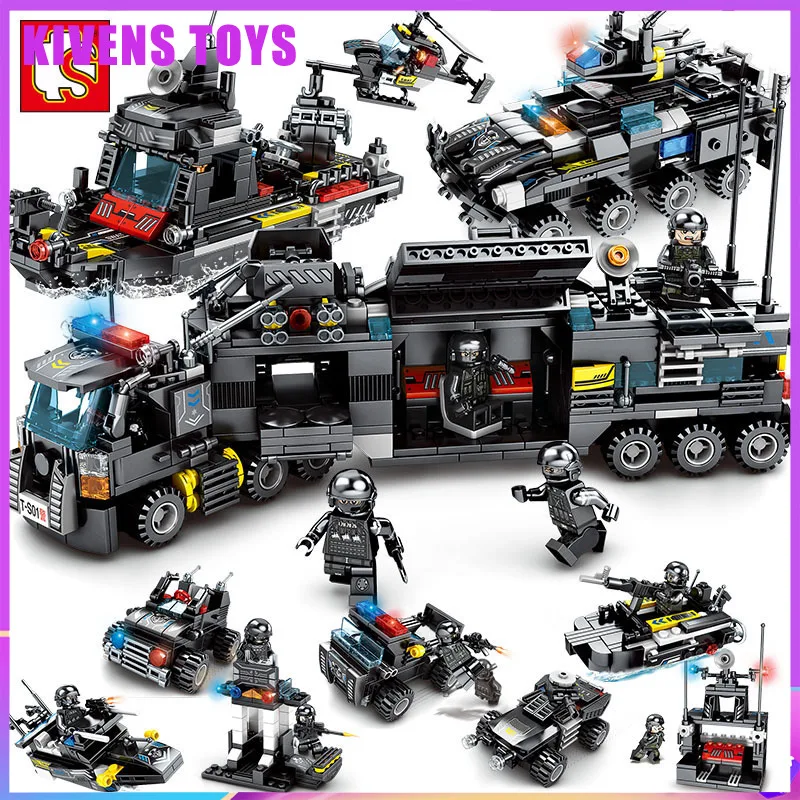 8in1 City Swat Police Team Military Combat Command Vehicle Building Block Car Combat Ship Helicopter Toys 102151
8in1 City Swat Police Team Military Combat Command Vehicle Building Block Car Combat Ship Helicopter Toys 102151