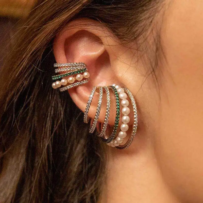 Fashion Multi-turn Rainbow Ear Cuff Bohemia CZ Wide Stackable Earcuffs Crystal Ear Climber Clips on Earrings For Women Wedding
Fashion Multi-turn Rainbow Ear Cuff Bohemia CZ Wide Stackable Earcuffs Crystal Ear Climber Clips on Earrings For Women Wedding