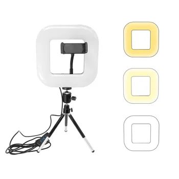 LED Selfie Square Ring Light With Non-Slip Mini Tripod 360 Rotation Portable Makeup Light USB Power For Live Mirror Light
LED Selfie Square Ring Light With Non-Slip Mini Tripod 360 Rotation Portable Makeup Light USB Power For Live Mirror Light
