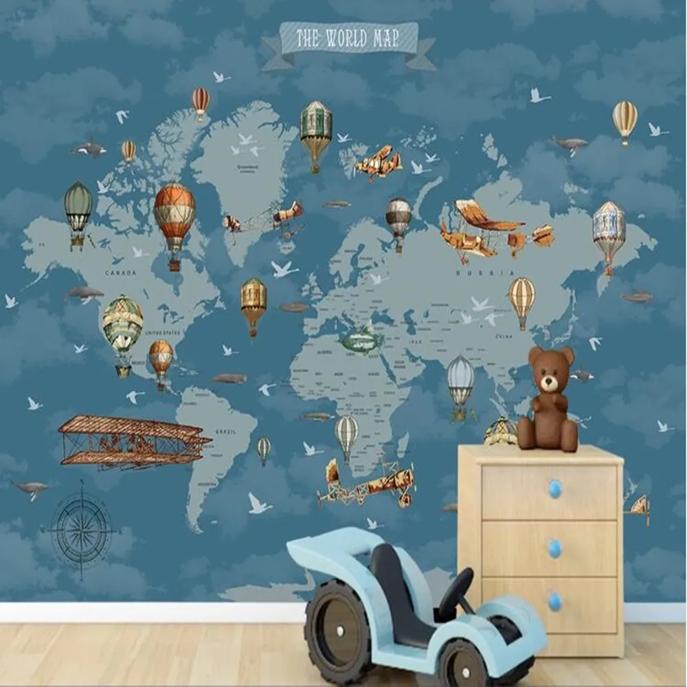Milofi Customized 3D Nordic Cartoon Hot Air Balloon World Map Large TV background wallpaper mural
Milofi Customized 3D Nordic Cartoon Hot Air Balloon World Map Large TV background wallpaper mural