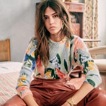 Floral Print Knit Winter Sweater Women Casual O Neck Long Sleeve Chic Mohair Pullover 2020 Vintage Warm Autumn Sweater Women Top
Floral Print Knit Winter Sweater Women Casual O Neck Long Sleeve Chic Mohair Pullover 2020 Vintage Warm Autumn Sweater Women Top