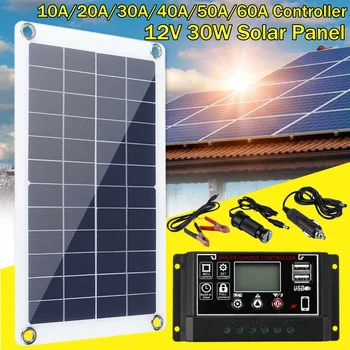 30W 12V Professional Solar Panel Kit 2 USB Port Off Grid Monocrystalline Module LCD Display with 10-60A Solar Charge Controller
30W 12V Professional Solar Panel Kit 2 USB Port Off Grid Monocrystalline Module LCD Display with 10-60A Solar Charge Controller