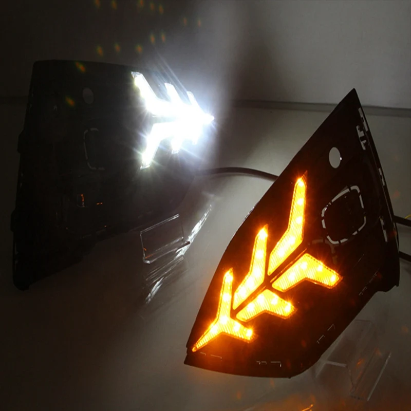 DRL Lamp for Ford Focus ST-Line 2019 LED Daytime Running Light Daylight with Turn Signal Fog Lamp