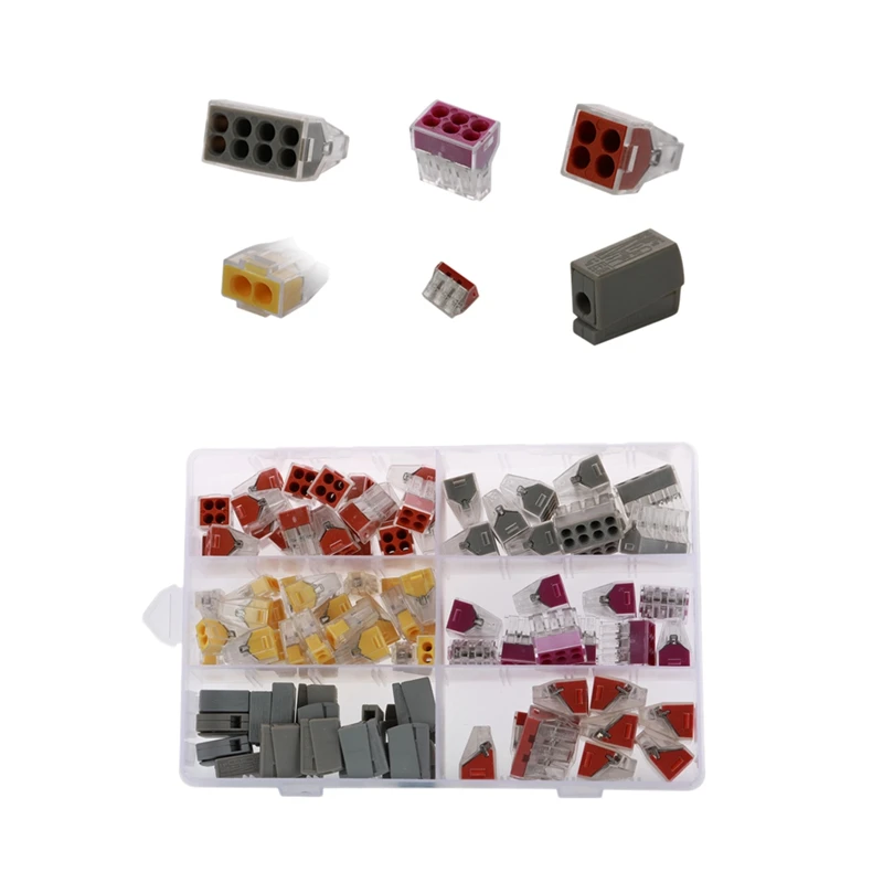 100Pcs Push-In Wire Connector Wall-Nut 2/3/4/6/8 Port Conductor Combination Assortment Pack for Junction Boxes
100Pcs Push-In Wire Connector Wall-Nut 2/3/4/6/8 Port Conductor Combination Assortment Pack for Junction Boxes