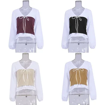 Autumn 2019 Loose Chiffon V-neck Long Sleeve Women's Shirt Lovely Elegant Temperament Knit Blouse
Autumn 2019 Loose Chiffon V-neck Long Sleeve Women's Shirt Lovely Elegant Temperament Knit Blouse