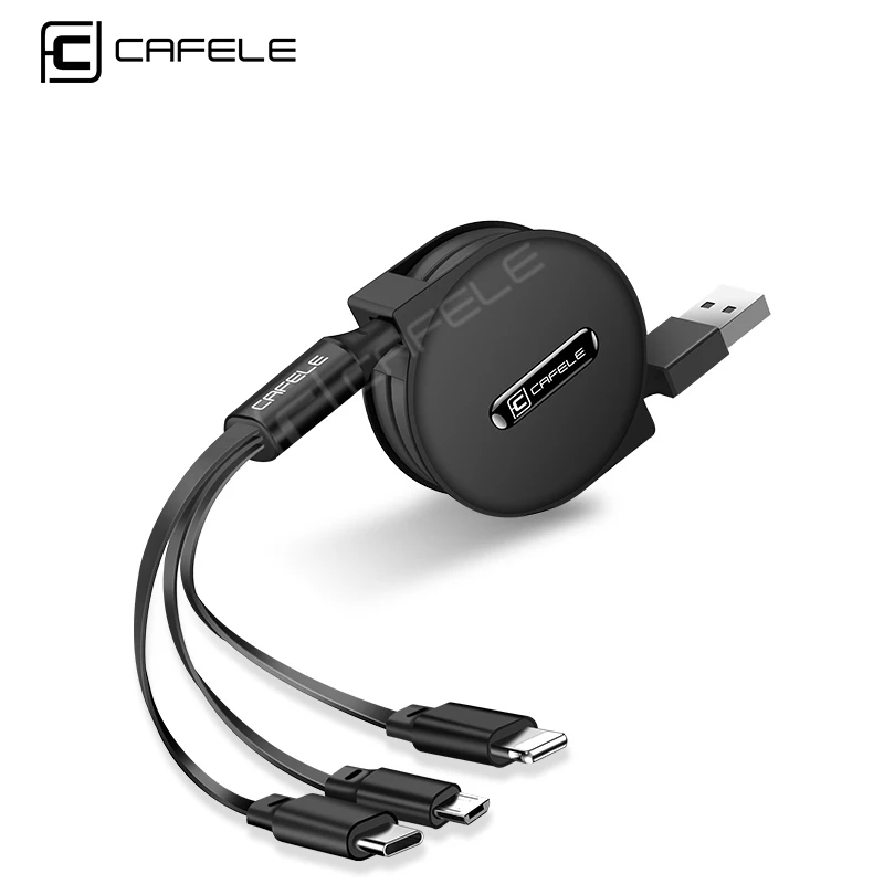 Cafele 3в1 Micro Type C USB кабель для iphone 1 2 m 3A Быстрая зарядка от одного до трех