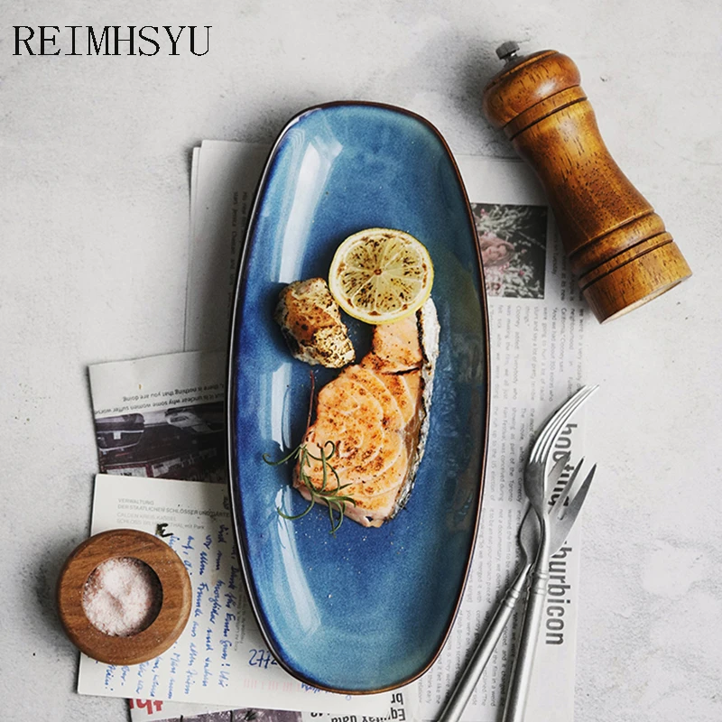 1PC European Style Blue Series Ceramic Oval Vegetable Dessert Sushi Fish Large Dinner Plate Restaurant Household Tableware
1PC European Style Blue Series Ceramic Oval Vegetable Dessert Sushi Fish Large Dinner Plate Restaurant Household Tableware