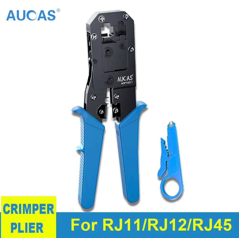 AUCAS RJ45 Crimping Tool Ethernet Network LAN Cable Crimper Cutter Stripper Plier Modular 8PRJ45 and 6P RJ12 RJ11 Ethemect Cable
AUCAS RJ45 Crimping Tool Ethernet Network LAN Cable Crimper Cutter Stripper Plier Modular 8PRJ45 and 6P RJ12 RJ11 Ethemect Cable