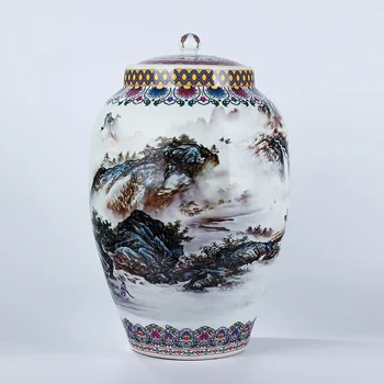 Jingdezhen Vintage Ceramic Jar Mountain Landscape Pattern Food Storage Jar Kitchen Containers Colorful
Jingdezhen Vintage Ceramic Jar Mountain Landscape Pattern Food Storage Jar Kitchen Containers Colorful