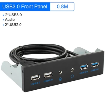 USB 3.0 USB 2.0 3.5mm Audio Front Panel USB3.0 Hub Splitter Internal Combo Bracket Adapter for Desktop 3.5 Inch Floppy Bay
USB 3.0 USB 2.0 3.5mm Audio Front Panel USB3.0 Hub Splitter Internal Combo Bracket Adapter for Desktop 3.5 Inch Floppy Bay
