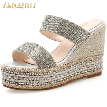 Sarairis Wholesale INS HOT Top Quality Elegant High Heels Straw Platform Summer Wedges Sandals Pumps women's Shoes Woman 
Sarairis Wholesale INS HOT Top Quality Elegant High Heels Straw Platform Summer Wedges Sandals Pumps women's Shoes Woman