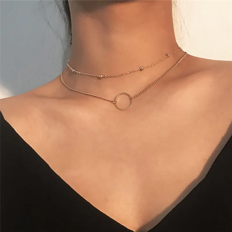 Simple Boho Gold Silver Chain Beads Choker Necklace Women Layerd Chocker Necklaces For Women collier collares Necklace 
Simple Boho Gold Silver Chain Beads Choker Necklace Women Layerd Chocker Necklaces For Women collier collares Necklace