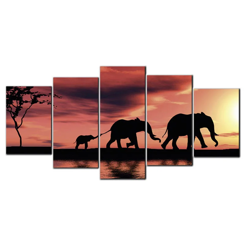 Manufacturers Decorative Painting 5-frame Sunset under Elephant AliExpress Amazon Wish Painting Core Frameless Foreign Trade
Manufacturers Decorative Painting 5-frame Sunset under Elephant AliExpress Amazon Wish Painting Core Frameless Foreign Trade