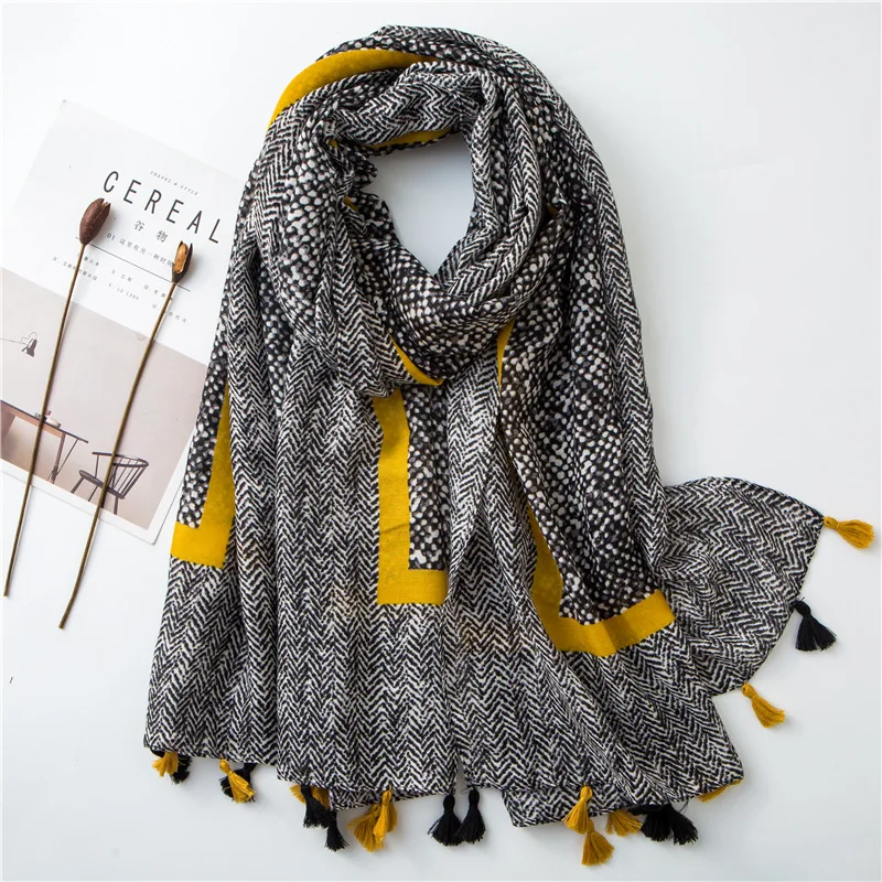 Waliicorners Women Wrap Pashmina Stole Bufanda Muslim Hijab Snood 180*90Cm Aztec Tassel Viscose Shawl Scarf 13 H5d31a73b3f3e424ab4b927d0ab865558c