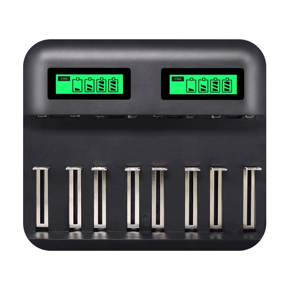 Eight-slot multifunctional intelligent LCD battery charger can charge AA eight D/C type No. 5/7 rechargeable batteries
Eight-slot multifunctional intelligent LCD battery charger can charge AA eight D/C type No. 5/7 rechargeable batteries