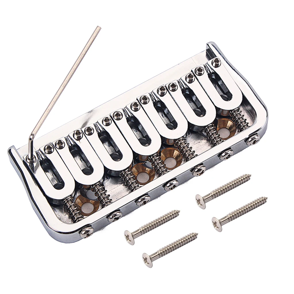 Solid 7 String Electric Guitar Bridge Saddle Bass Guitar Replacement Chrome, Easy to Install Solid 7 String Electric Guitar Bridge Saddle Bass Guitar Replacement Chrome, Easy to Install