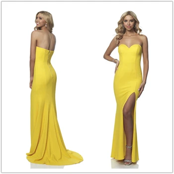 Simple New Yellow Evening Dress 2020 Sweetheart Floor Length Side Slit Prom Dresses Robe de soriee abendkleider
Simple New Yellow Evening Dress 2020 Sweetheart Floor Length Side Slit Prom Dresses Robe de soriee abendkleider