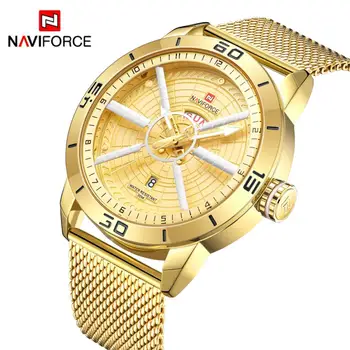

Top Brand Luxury NAVIFORCE Fashion Men Quartz Watch Calendar Week Display Mesh Belt Analog 30M Waterproof Wristwatch Relogio