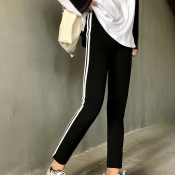 High Elastic Skinny Pencil Pants Casual High Waist Female Pants Capris Women Black Tracksuits Pants Side Striped Trousers
High Elastic Skinny Pencil Pants Casual High Waist Female Pants Capris Women Black Tracksuits Pants Side Striped Trousers