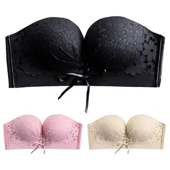 Women Sexy Floral Lace Push Up Strapless Bra Lace-Up Drawstring Wirefree Non-Slip Invisible Bandeau Wedding Underwear
Women Sexy Floral Lace Push Up Strapless Bra Lace-Up Drawstring Wirefree Non-Slip Invisible Bandeau Wedding Underwear