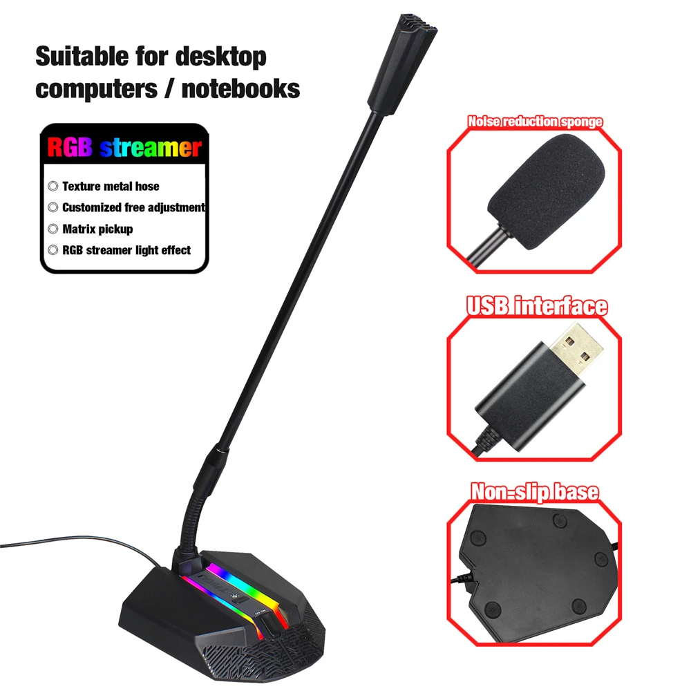 Gaming Microphone USB for Computer microphone desktop PC microphone Recording Chatting Mic
Gaming Microphone USB for Computer microphone desktop PC microphone Recording Chatting Mic