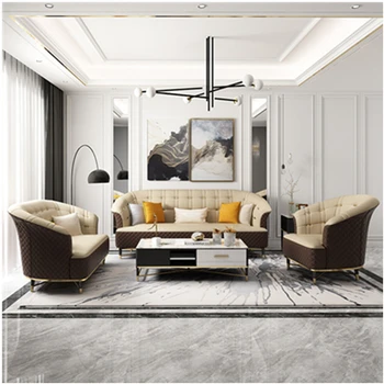 Modern Apartment Living Room Leisure Nordic Style Single Combination leather Sofa with Christmas pillow
Modern Apartment Living Room Leisure Nordic Style Single Combination leather Sofa with Christmas pillow