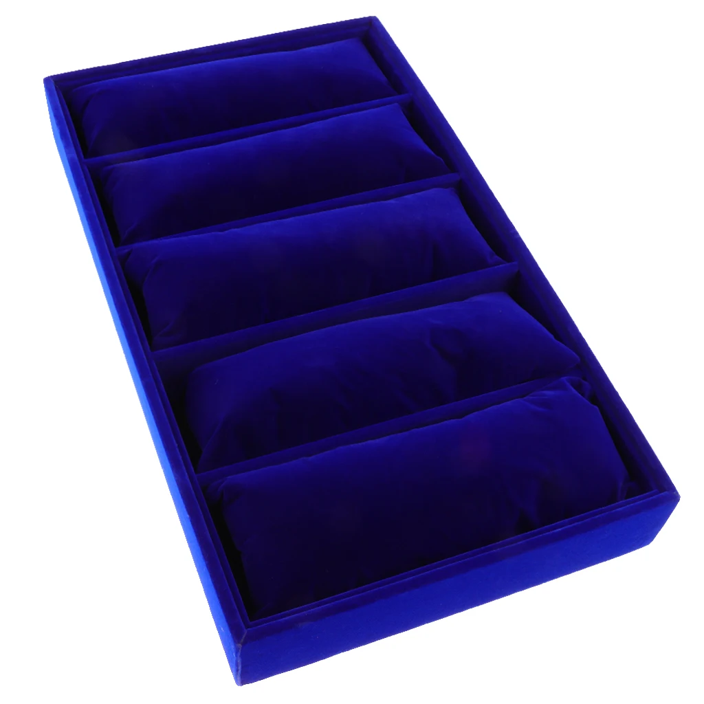 Jewelry Tray with 5 Grids Pillows Bracelet Watch Display Holder Organizer | Украшения и аксессуары