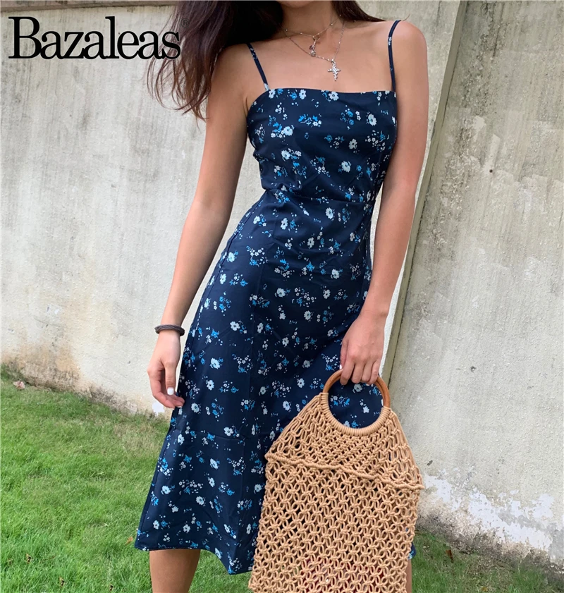 Bazaleas Vintage Fitted corset style top Vestido Chic Women Midi Dress Drop shipping Midnight navy floral print Summer Dress
Bazaleas Vintage Fitted corset style top Vestido Chic Women Midi Dress Drop shipping Midnight navy floral print Summer Dress